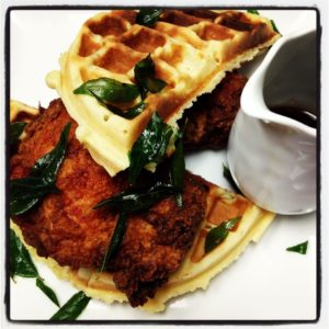Kerala fried chicken and low country waffles