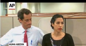 Huma Abedin and Anthony Weiner at a July 23 press conference.
