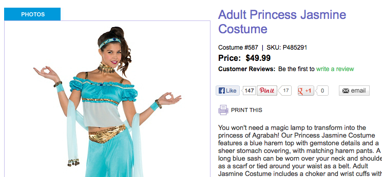 Princess Jasmine costume