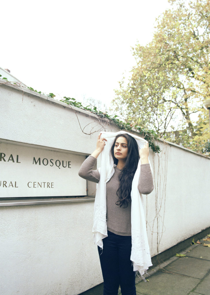 Aaminah outside London Central Mosque