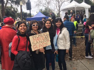 Bangladeshi American women at the San Jose, CA women's march