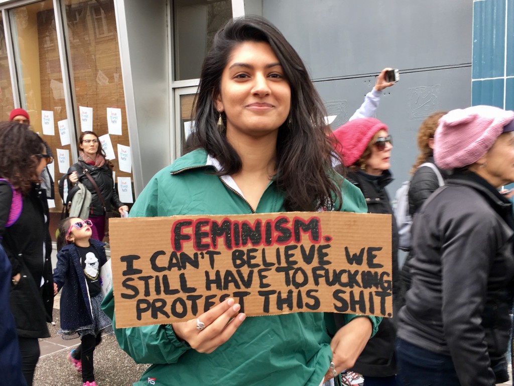 Feminism sign at women's march