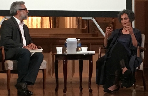 Professor Ali Kazimi interviews award winning Arundhati Roy to a sold out audience in Toronto. (Anjula Gogia)