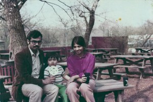 Dad, Shyam, and Mom in 1981.